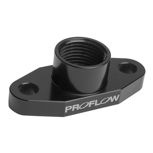 Proflow Adapter Turbo Oil Drain 52mm T3/T4 Aluminium Adaptor -08AN Female Black