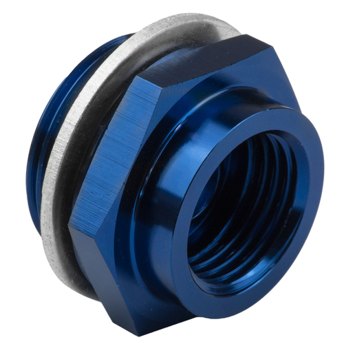 Proflow Fitting Fuel Adaptor Holley 7/8-20AN To 5/8-18 Convex Seat Blue 2Pc