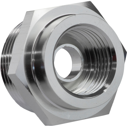 Proflow Fitting Fuel Adaptor Holley 7/8-20AN To 5/8-18 Convex Seat Silver 2Pc