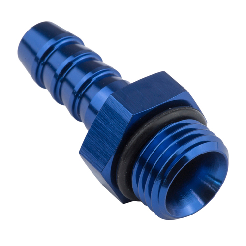 Proflow Fitting adaptor AN 8 Male Hose End To 3/8in. Barb Blue