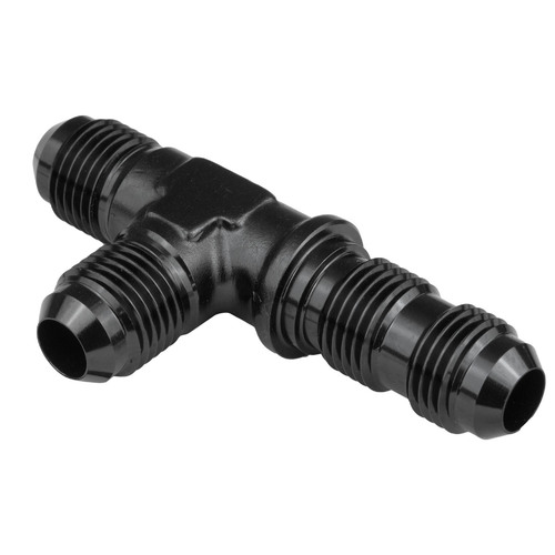 Proflow Fitting Adaptor -08AN Flare Bulkhead Run Tee Black