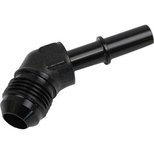 Proflow 3/8in. Male Fitting Quick Connect 45 Degree To -06AN Male Fitting Black