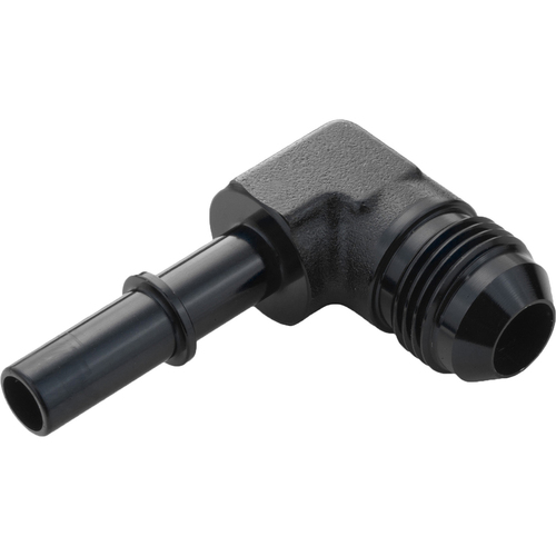 Proflow 3/8in. Male Fitting Quick Connect 90 Degree To -06AN Male Fitting Black