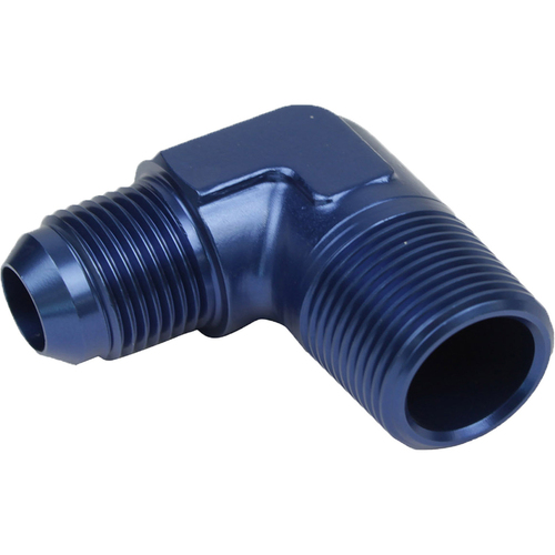 Proflow Male Adaptor -08AN To 1/4in. NPT 90 Degree Blue