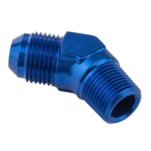 Proflow Male Adaptor -03AN 45 Degree To 1/8in. NPT Blue