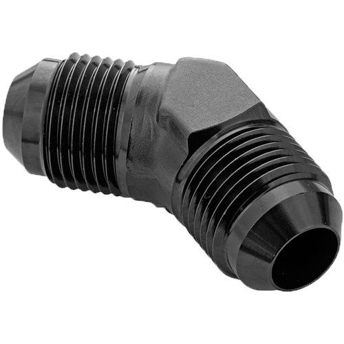 Proflow Male Flare Union Adaptor -08AN 45 Degree Union Black
