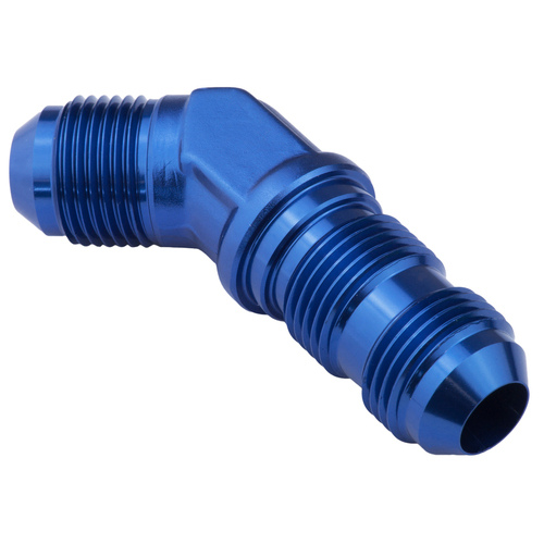 Proflow Bulkhead Adaptor AN Flare 45 Degree Flare -10AN Blue