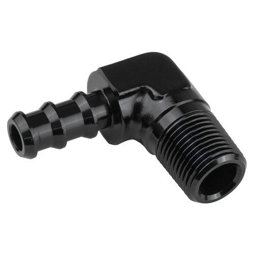 Proflow 90 Degree 1/2in. Barb Male Fitting To 3/8in. NPT Black