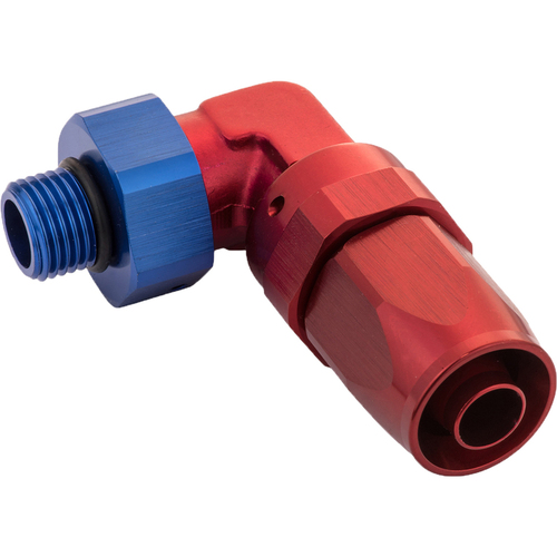 Proflow Fitting 90 Degree Hose End -06AN Hose To Male -04AN Thread Blue