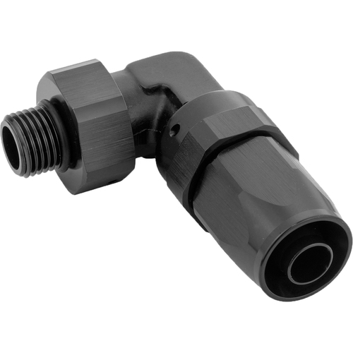 Proflow Fitting 90 Degree Hose End -10AN Hose To Male -12AN Thread Black