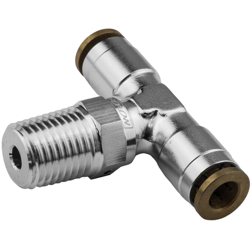 Proflow Fitting Push To Connect Nylon Tube Tee 3/16in. Nylon Tube To 1/8in. NPT Silver