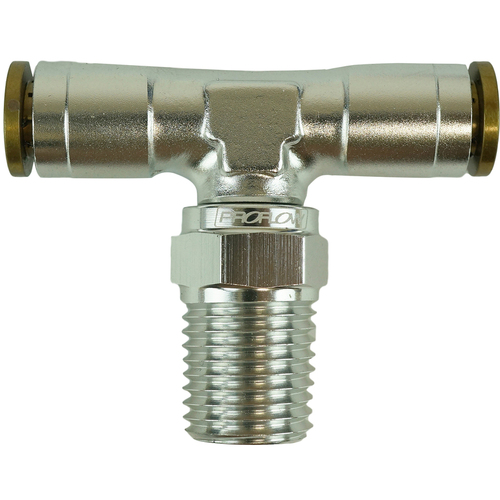 Proflow Fitting Push To Connect Nylon Tube Tee 1/4in. Nylon Tube To 1/4in. NPT Silver