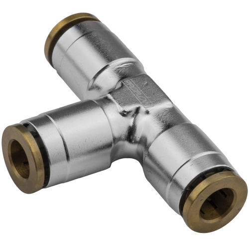 Proflow Fitting Push To Connect Nylon Tube Tee 1/4in. Nylon Tube Silver