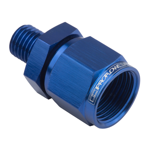 Proflow Female Adaptor -10AN Straight Swivel 18mm x 1.50 Blue