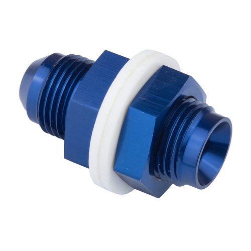 Proflow Fitting Fuel Cell Male bulkhead -06AN Blue