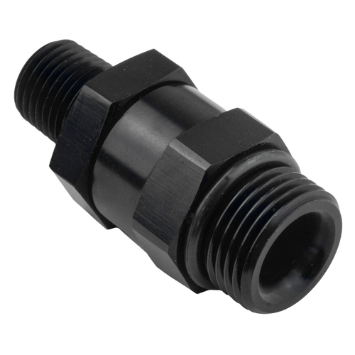 Proflow Fitting Male 1/4in. NPT To Fitting Male -08AN O-Ring Swivel Black