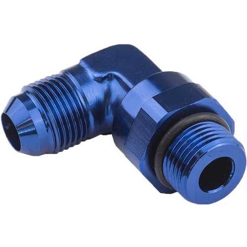 Proflow Adaptor Male -06AN 90 Degree To -12mm x 1.25 Thread Swivel Blue
