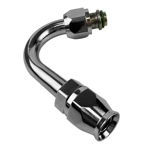 Proflow Hose End Air Conditioning 304 Stainless 135 Degree Female O-Ring Pilot -08 Chrome