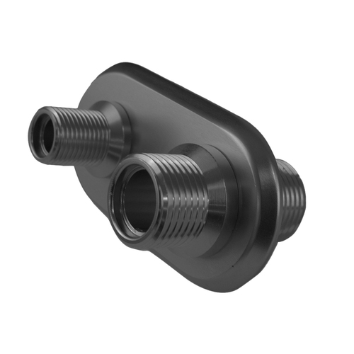 Proflow Firewall Bulkhead Aluminium 2 Port #6 #10 Inline Black