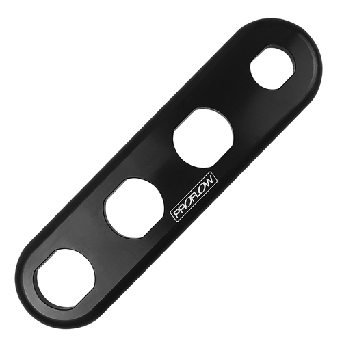 Proflow Bulkhead Aluminium Plates 4 Port Inline Black