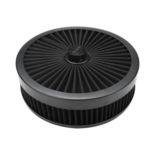 Proflow Air Filter Assembly Flow Top Round Black 9in. x 2in. Suit 5-1/8in. Flat Base Kit