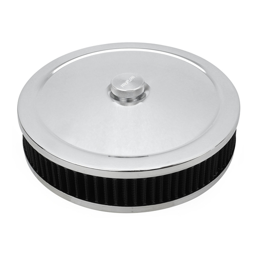 Proflow Air Filter Assembly Round 9in. x 2in. Chrome