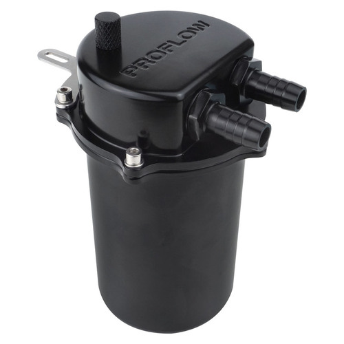 Proflow Catch Can Kit Oil Separator Baffled Recirculating 500mL w/Hose & Clamps Billet Aluminium Universal