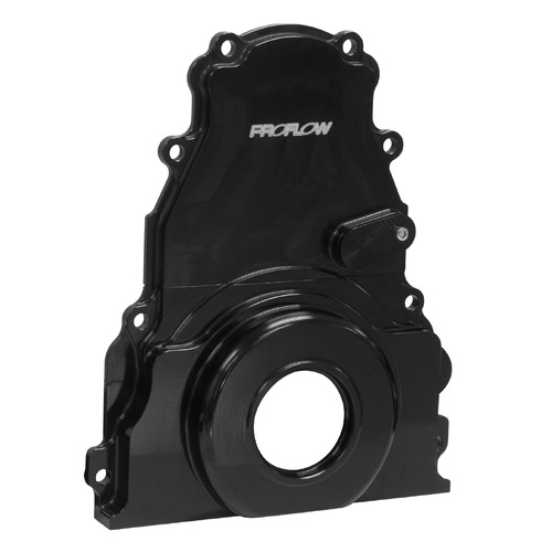 Proflow Timing Cover 2-Piece For Holden/Chevrolet LS1/LS2/LS3 Engines Billet Aluminium Black Anodised