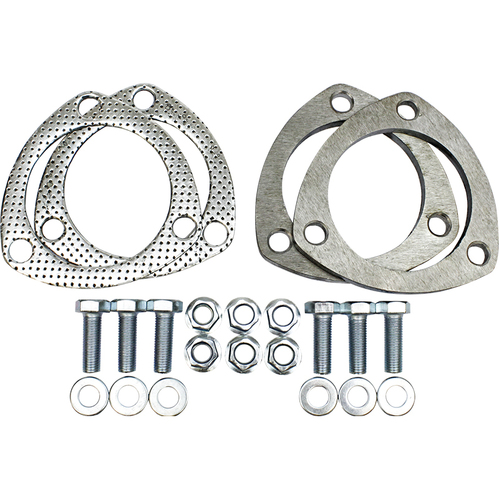 Proflow Collector Rings 3.00 in. 3-Bolt Flange Steel Natural Pair