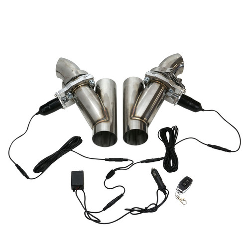 Proflow Dual Exhaust Cutouts Electric Aluminium Bolt On 2.5 in. Diameter Stainless Steel Tubing Kit