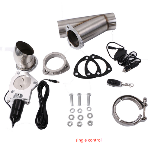 Proflow Single Exhaust Cutouts Electric Aluminium Bolt On 2,5 in. Diameter Stainless Steel Tubing Kit