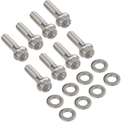 Proflow Header Bolts Hex Head M8 x 1.25 mm x 25mm Length Stainless Steel For Chev/Holden LS Engine Set of 12