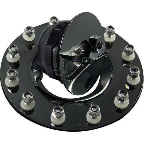 Proflow Fuel Cell Tank Cap Flush Mount 12 Bolt Black Aluminium Cap w/Mount Kit (Series 1)