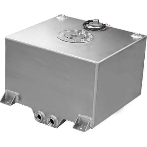 Proflow Fuel Cell Tank Sumped 10Gal (38L) Aluminium Natural 410 x 380 x 260mm With Sender Two -12 AN Female Outlets