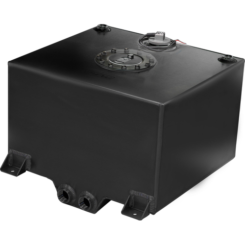 Proflow Fuel Cell Tank Sumped 10Gal (38L) Aluminium Black 410 x 380 x 260mm With Sender Two -12 AN Female Outlets