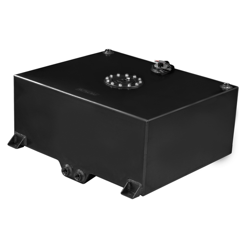Proflow Fuel Cell Tank Sumped 15Gal (57L) Aluminium Black 510 x 460 x 260mm With Sender Two -10 AN Female Outlets
