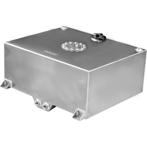 Proflow Fuel Cell Tank Sumped 20Gal (76L) Aluminium Natural 620 x 510 x 260mm With Sender Two -10 AN Female Outlets