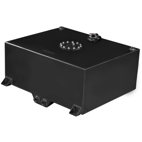 Proflow Fuel Cell Tank Sumped 20Gal (76L) Aluminium Black 620 x 510 x 260mm With Sender Two -10 AN Female Outlets