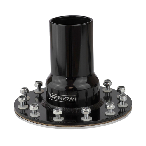 Proflow Fuel Filler Neck Aluminium Black Straight 2 in. Diameter 12-Bolt Flange Each