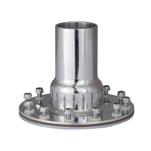 Proflow Fuel Filler Neck Aluminium Polished Straight 2 in. Diameter 12-Bolt Flange Each