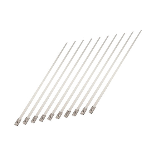 Proflow Exhaust Wrap Fasteners Locking Tie Stainless Steel 10 Pack 4.6mm × 300mm
