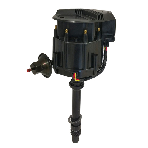 Proflow Distributor Billet Black Ready-to-Run Black Vacuum Advance SB & BB For Chevrolet with Coil 50 000 V