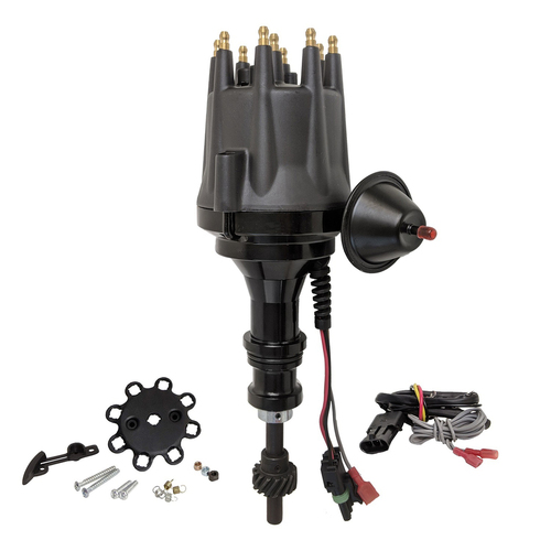 Proflow Distributor Billet Black Ready-to-Run Vacuum Advance For Ford 289 302 Windsor