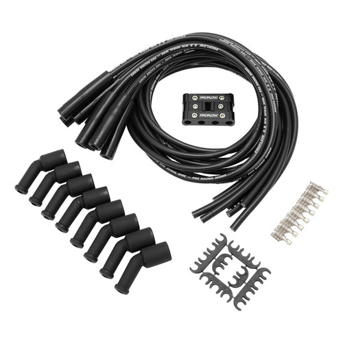 Proflow Spark Plug Ignition Lead Set 8.8mm Spiral Core LS Chev For Holden Relocation Kit Straight Boots Separator Set