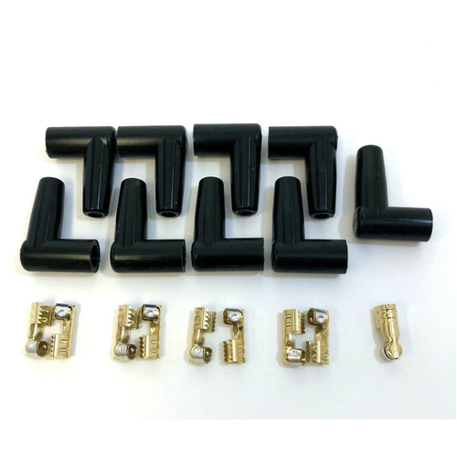 Proflow HEI Boots and Terminals Kit 90 Degree Black Boots Set of 8