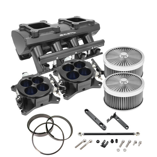 Proflow SuperMax Intake Manifold Kit Tunnel Ram For Holden Commodore LS3/L92 EFI 4150 Fabricated Silver Kit