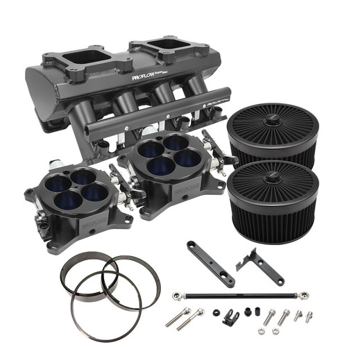 Proflow SuperMax Intake Manifold Kit Tunnel Ram For Holden Commodore LS3/L92 EFI 4150 Fabricated Black Kit