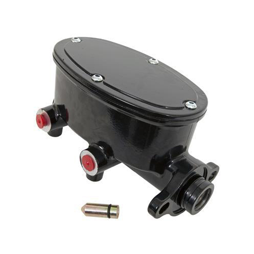 Proflow Master Cylinder Aluminum Black Powdercoat 1.000 in. Bore Dual Bowl Front Disc/Rear Drum