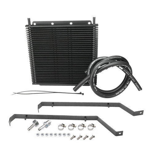 Proflow Transmission Oil Cooler Kit For Holden Commodore VY V6 & V8 280 x 255 x 19mm 3/8'' Barb Black Powdercoated