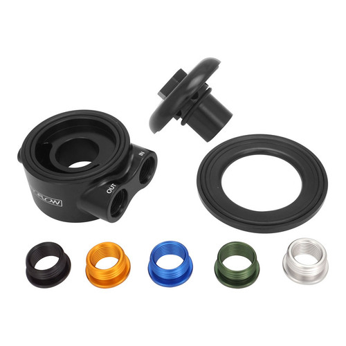 Proflow Oil Filter Bypass Adaptor Spin-On 90 Deg -08AN ORB Black Anodized Universal,